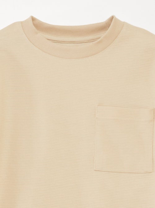 Pijama corto tejido gofrado - 2 piezas - Kiabi