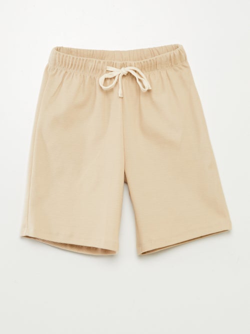 Pijama corto tejido gofrado - 2 piezas - Kiabi