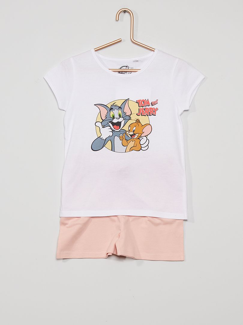 Pijama corto 'Tom y Jerry' blanco/rosa - Kiabi