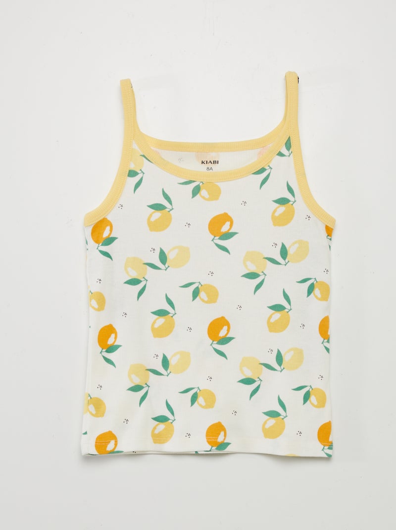 Pijama corto top + Pantalón corto - 2 piezas AMARILLO - Kiabi