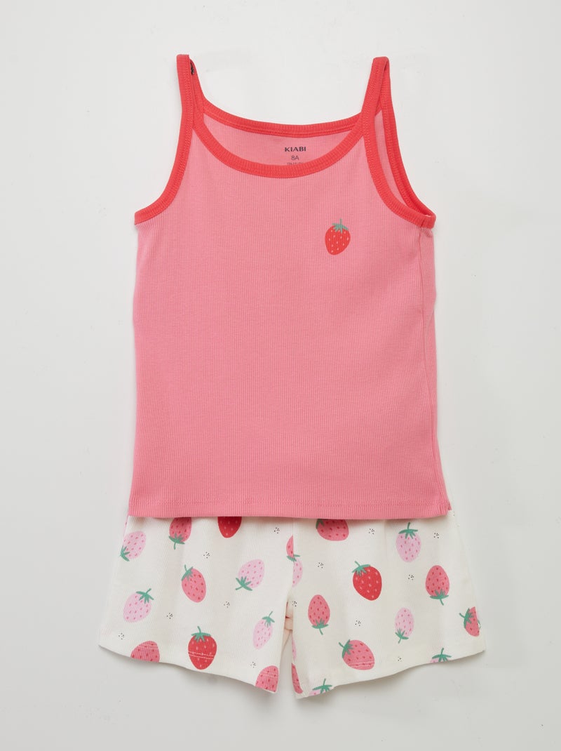 Pijama corto top + short - 2 piezas ROSA - Kiabi
