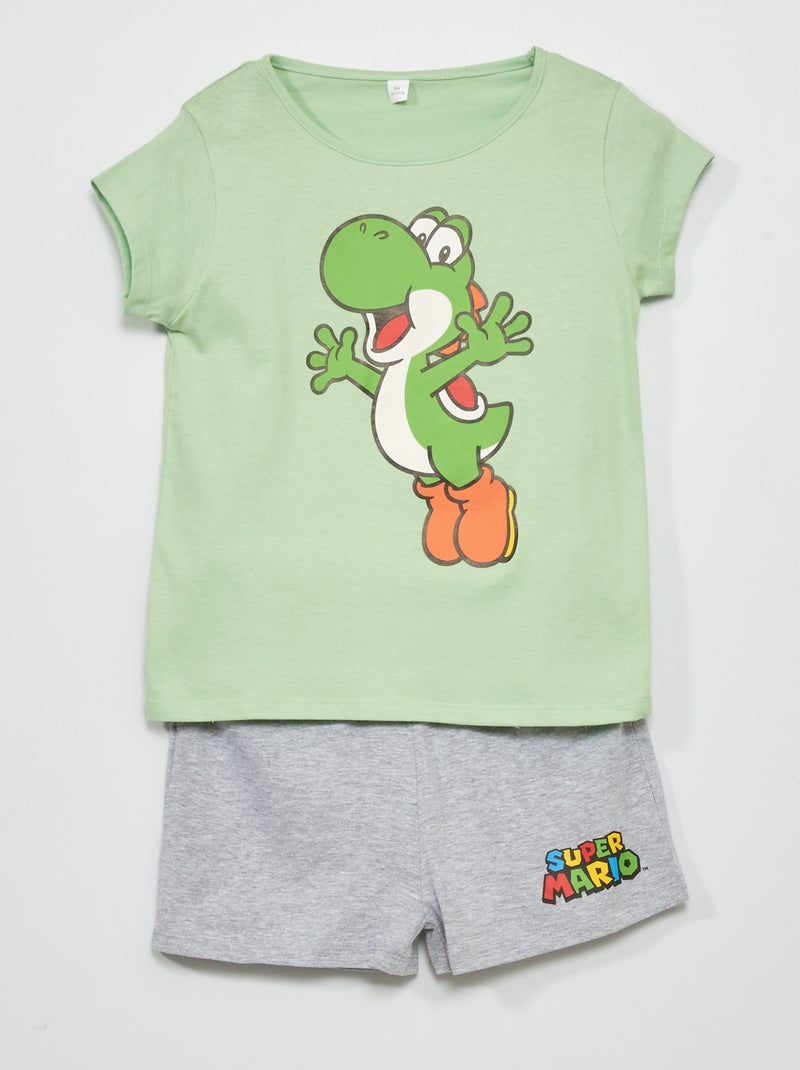 Pijama corto 'Yoshi' 'Nintendo' verde/gris - Kiabi