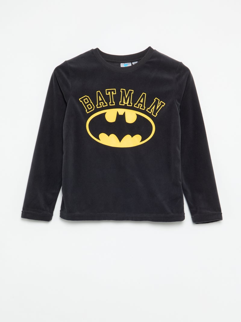 Pijama 'DC Comics' 2 piezas - Camiseta de manga larga + pantalón Negro - Kiabi