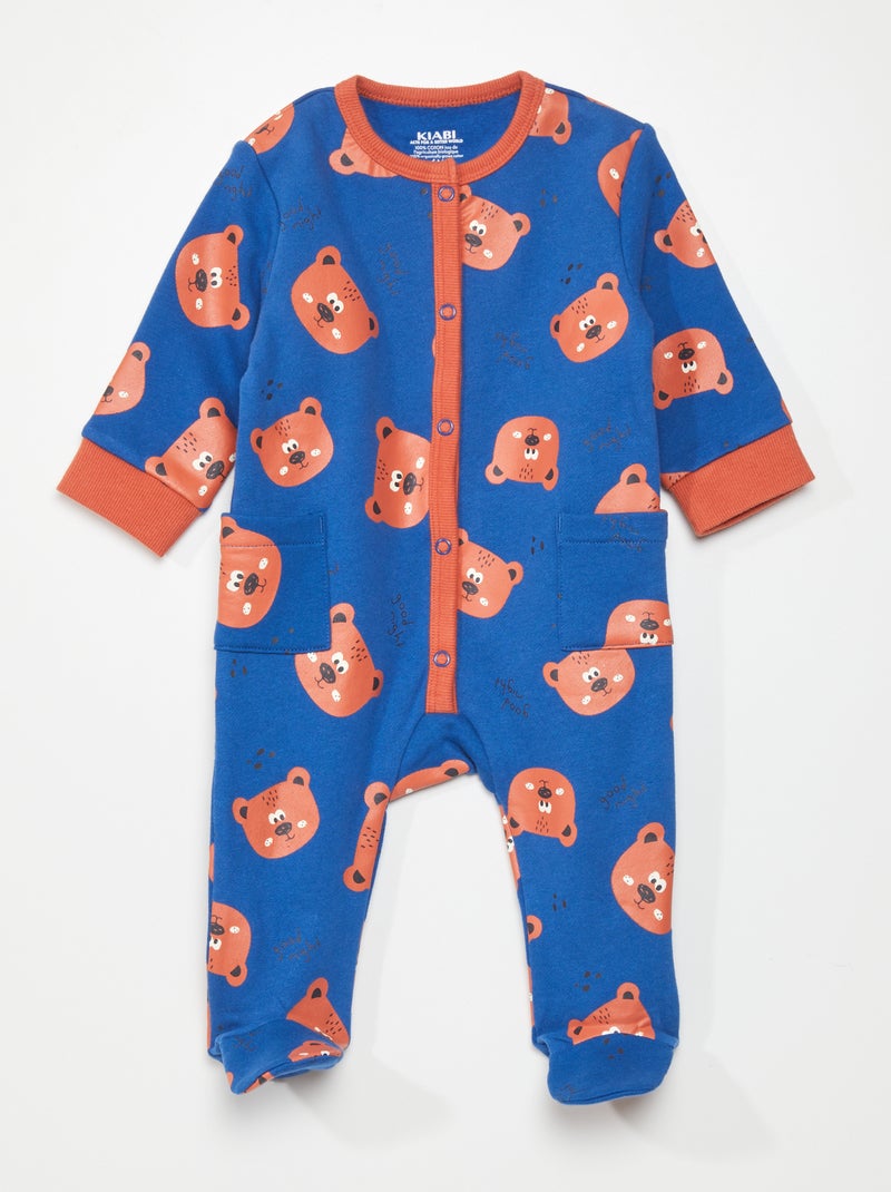 Pijama de 1 pieza estampado 'oso' AZUL - Kiabi
