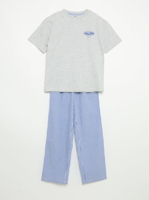 Pijama de 2 piezas - Camiseta de manga corta + pantalón - Kiabi Pijama de 2 piezas - Camiseta de manga corta + pantalón - Kiabi