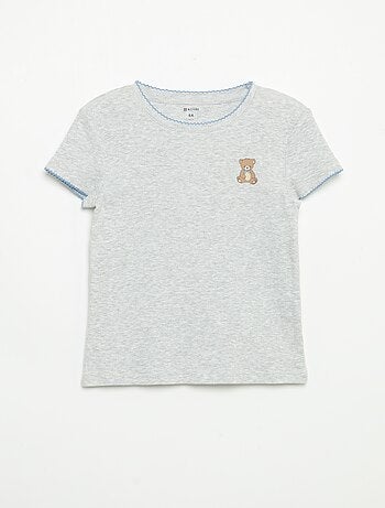 Pijama de 2 piezas - Camiseta de manga corta + pantalón de rayas