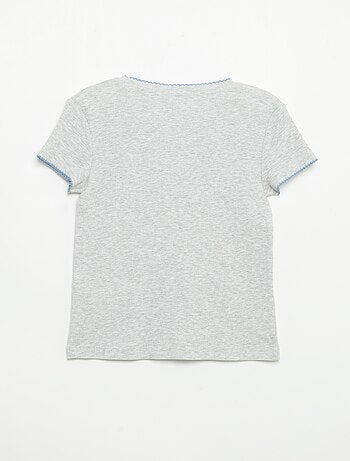Pijama de 2 piezas - Camiseta de manga corta + pantalón de rayas