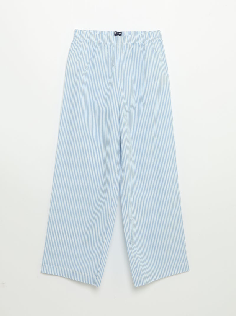 Pijama de 2 piezas - Camiseta de manga corta + pantalón de rayas Azul - Kiabi