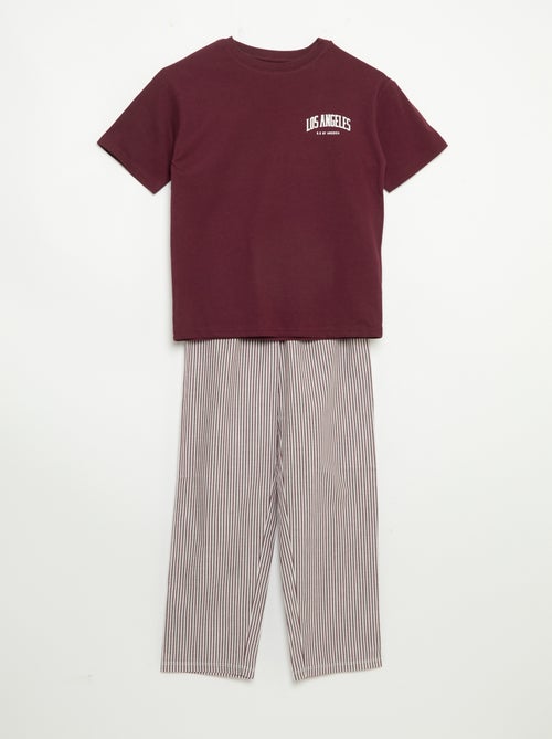 Pijama de 2 piezas - Camiseta de manga corta + pantalón - Kiabi Pijama de 2 piezas - Camiseta de manga corta + pantalón - Kiabi