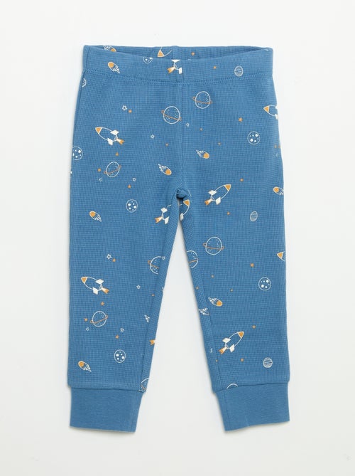 Pijama de 2 piezas - Camiseta de manga larga + pantalón - Kiabi Pijama de 2 piezas - Camiseta de manga larga + pantalón - Kiabi