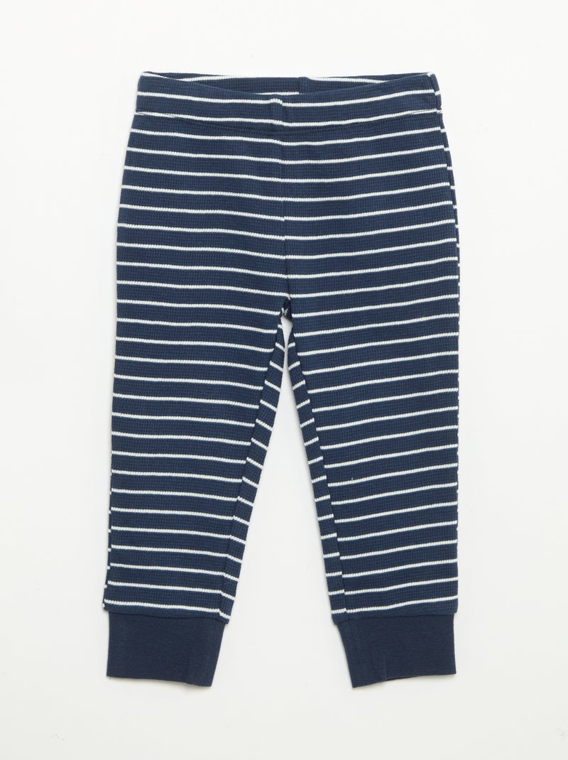 Pijama de 2 piezas - Camiseta de manga larga + pantalón Azul - Kiabi