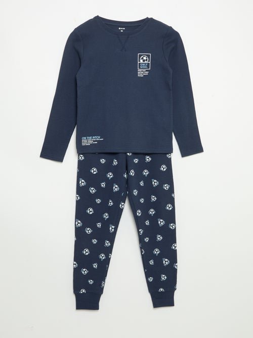 Pijama de 2 piezas - Camiseta de manga larga + pantalón - Kiabi Pijama de 2 piezas - Camiseta de manga larga + pantalón - Kiabi