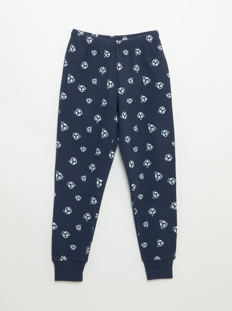Pijama de 2 piezas - Camiseta de manga larga + pantalón Azul - Kiabi