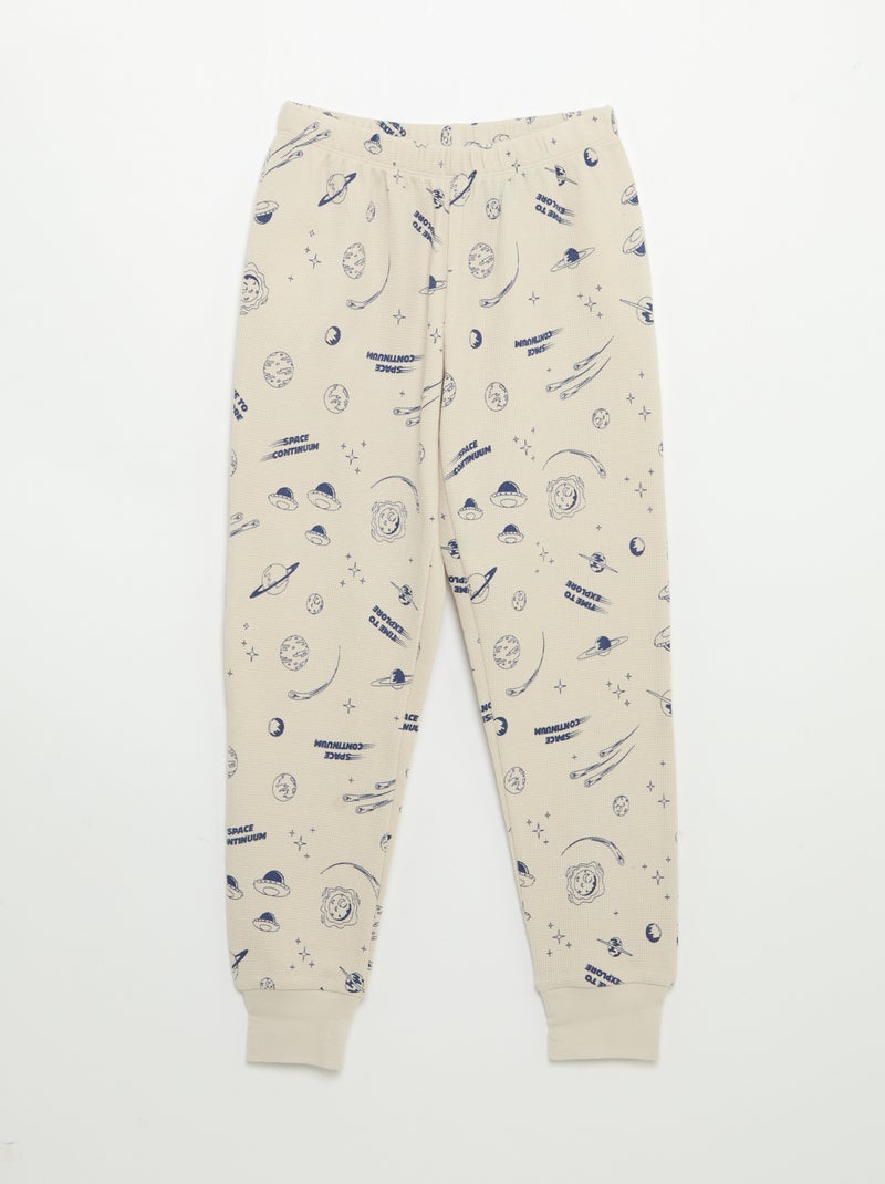 Pijama de 2 piezas - Camiseta de manga larga + pantalón Gris - Kiabi