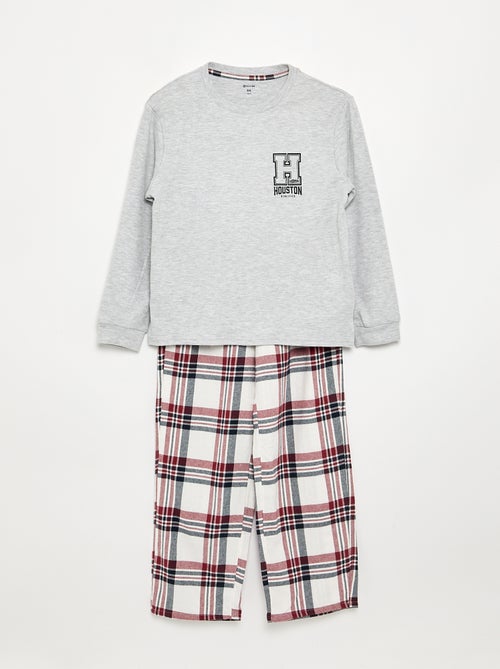 Pijama de 2 piezas - Camiseta de manga larga + Pantalón - Kiabi Pijama de 2 piezas - Camiseta de manga larga + Pantalón - Kiabi