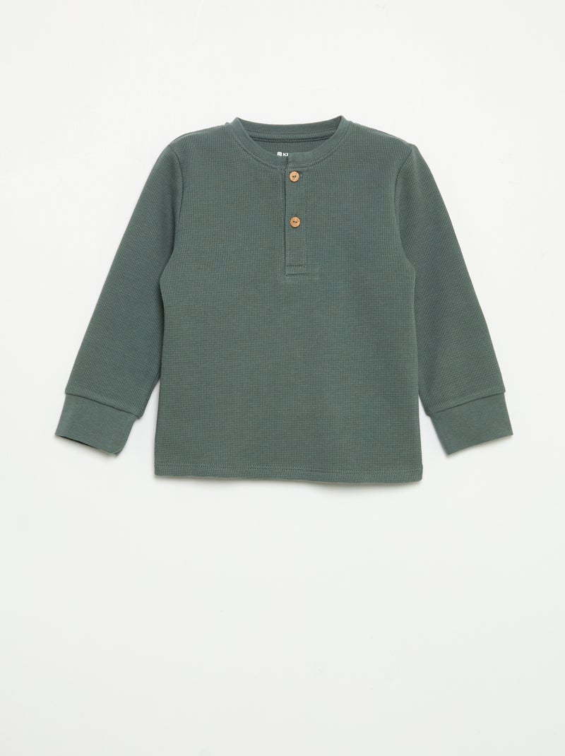 Pijama de 2 piezas - Camiseta de manga larga + pantalón Verde - Kiabi