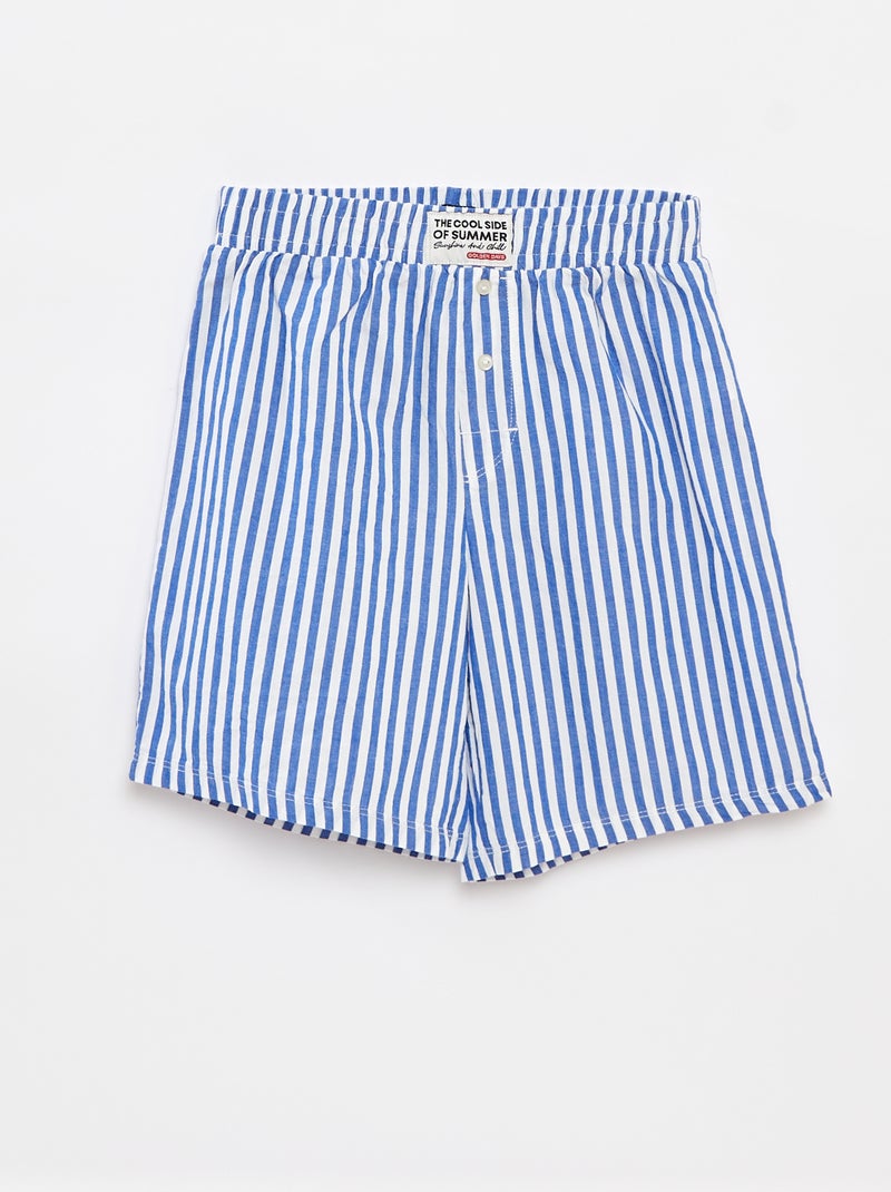 Pijama de 2 piezas - camiseta + pantalón corto a rayas BLANCO - Kiabi