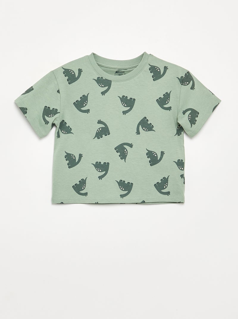 Pijama de 2 piezas - Camiseta + pantalón corto Verde - Kiabi