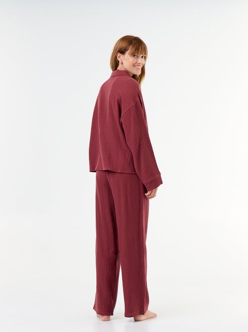 Pijama de 2 piezas - de gasa de algodón - Kiabi