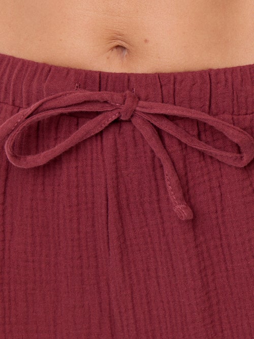 Pijama de 2 piezas - de gasa de algodón - Kiabi