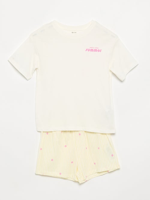 Pijama de 2 piezas - short + camiseta - Kiabi