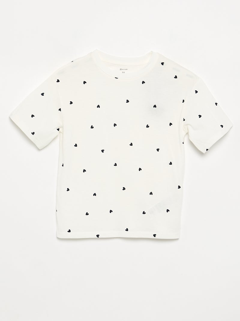 Pijama de 2 piezas - short + camiseta Blanco - Kiabi