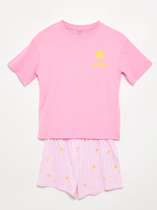 Pijama de 2 piezas - short + camiseta - Kiabi