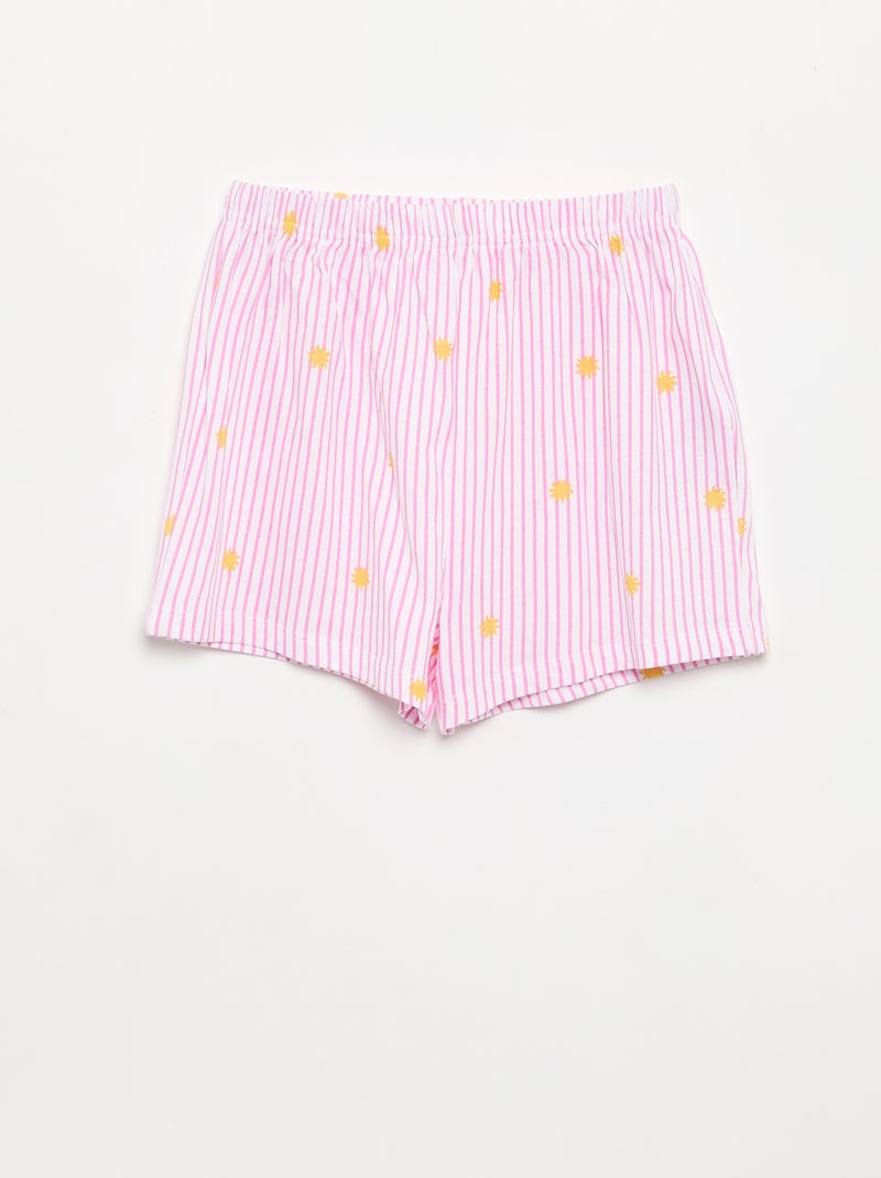 Pijama de 2 piezas - short + camiseta Rosa - Kiabi