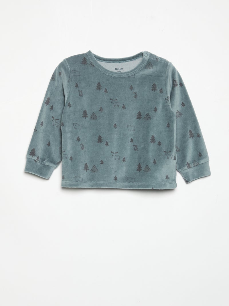 Pijama de 2 piezas - Sudadera + pantalón Azul - Kiabi