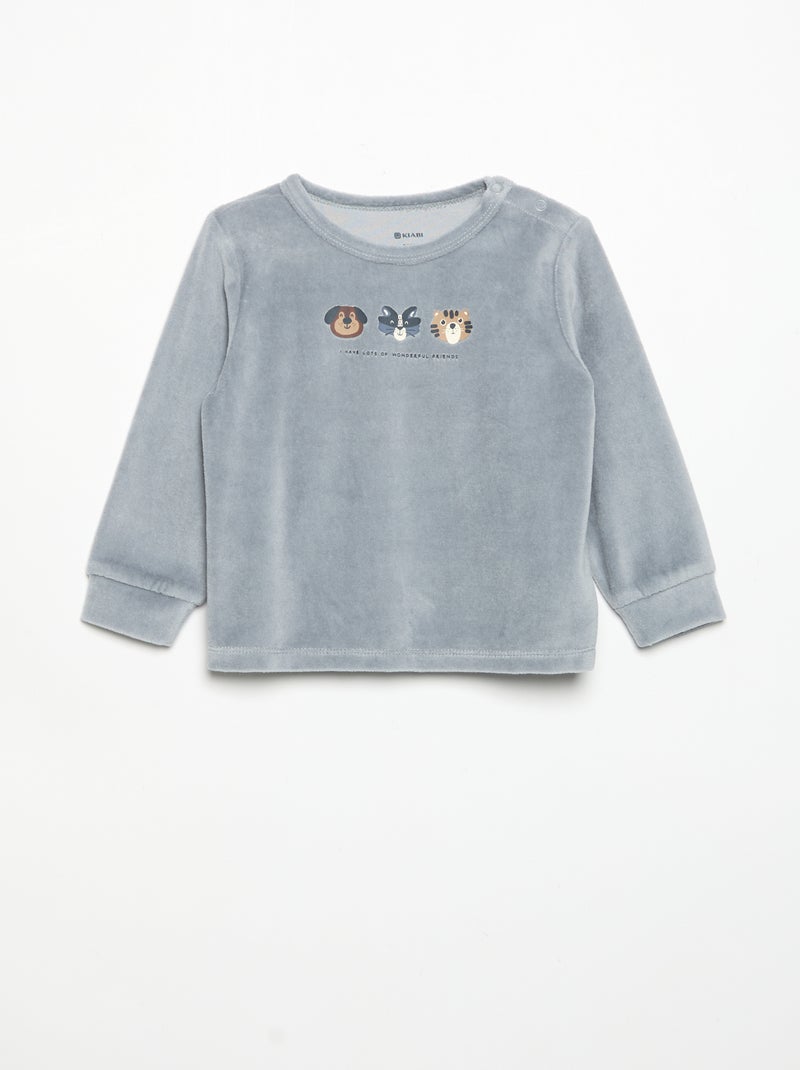 Pijama de 2 piezas - Sudadera + pantalón Azul - Kiabi