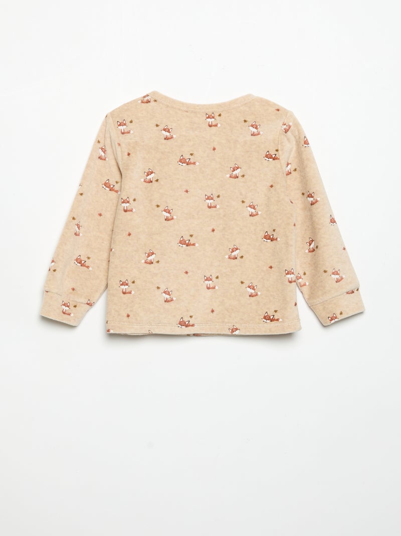 Pijama de 2 piezas - Sudadera + pantalón Beige - Kiabi