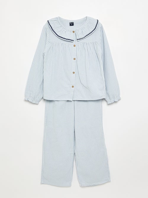Pijama de 2 piezas a cuadros - Kiabi