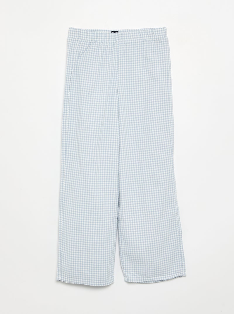 Pijama de 2 piezas a cuadros Azul - Kiabi