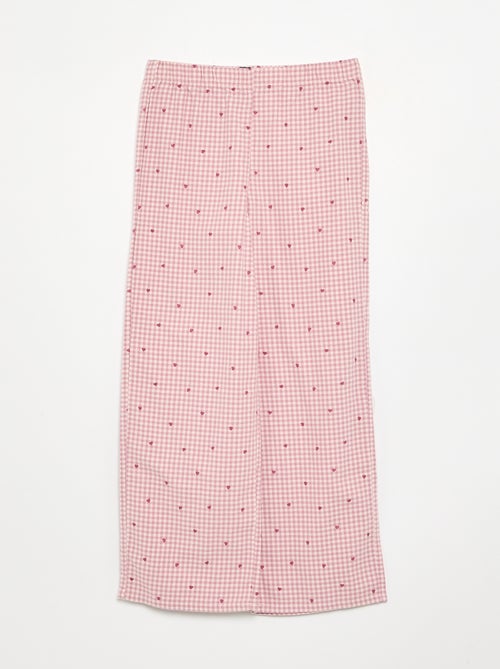 Pijama de 2 piezas a cuadros - Kiabi