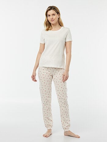 Pijama de 2 piezas: camiseta + pantalón estampado
