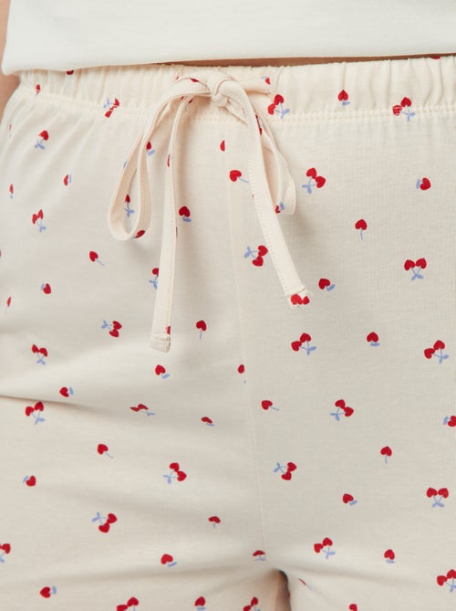 Pijama de 2 piezas: camiseta + pantalón estampado - Kiabi