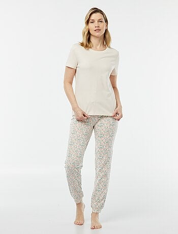 Pijama de 2 piezas: camiseta + pantalón estampado