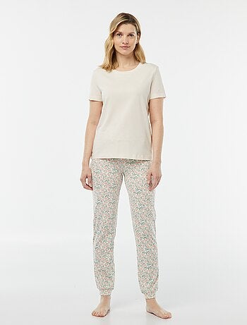Pijama de 2 piezas: camiseta + pantalón estampado