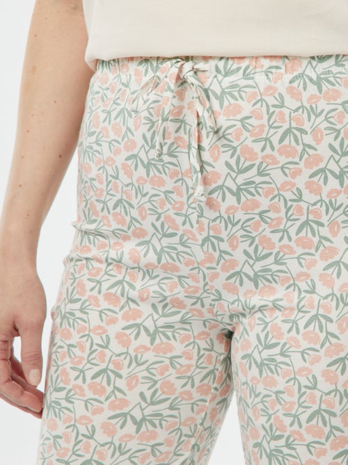 Pijama de 2 piezas: camiseta + pantalón estampado - Kiabi