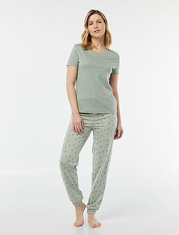 Pijama de 2 piezas: camiseta + pantalón estampado