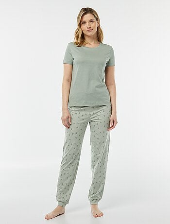 Pijama de 2 piezas: camiseta + pantalón estampado