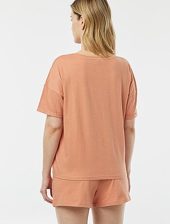 Pijama de 2 piezas con camiseta + pantalón corto minimalista