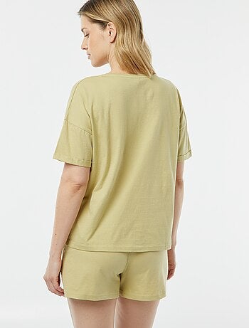 Pijama de 2 piezas con camiseta + pantalón corto minimalista