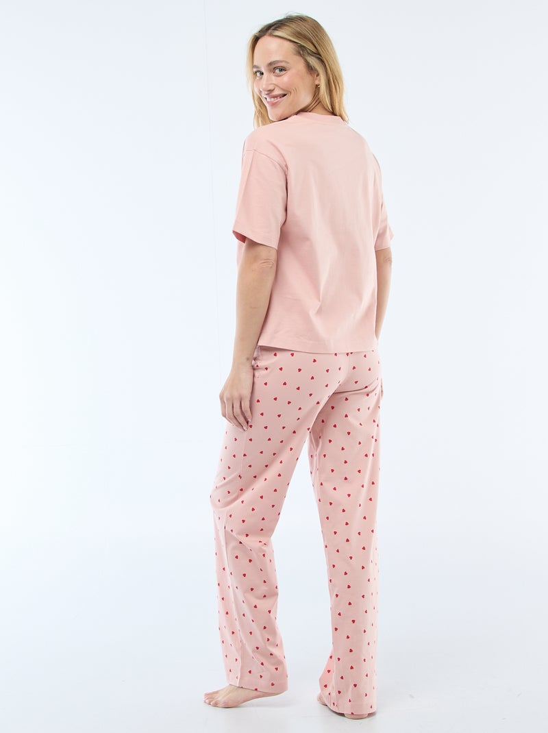 Pijama de 2 piezas con estampado 'Marie' Rosa - Kiabi