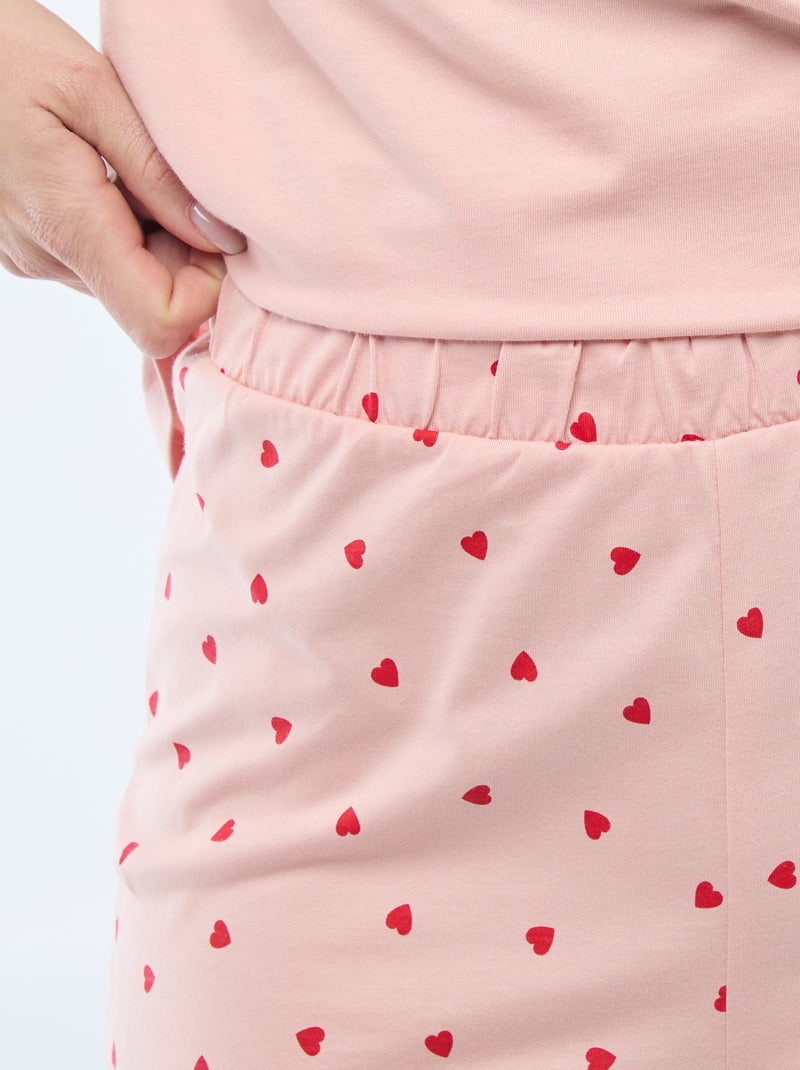 Pijama de 2 piezas con estampado 'Marie' Rosa - Kiabi