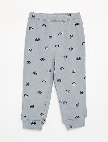 Pijama de 2 piezas de canalé estampado