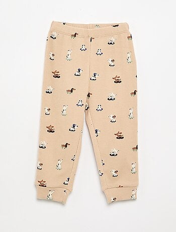 Pijama de 2 piezas de canalé estampado