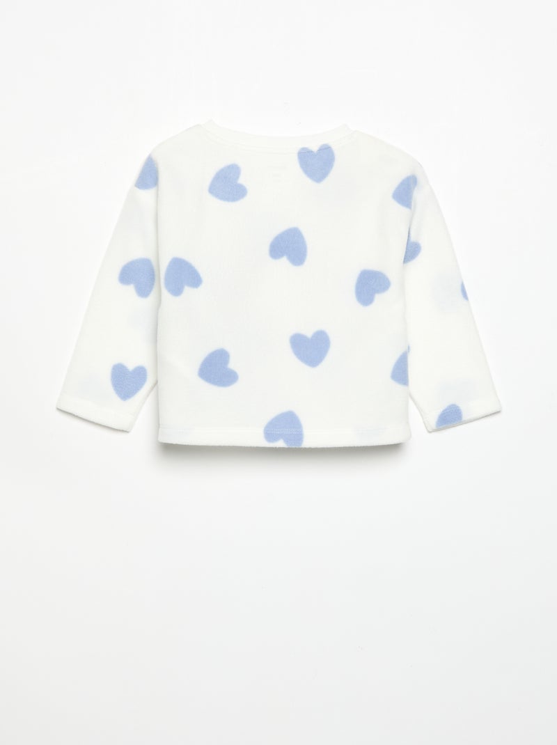 Pijama de 2 piezas de forro polar Blanco - Kiabi