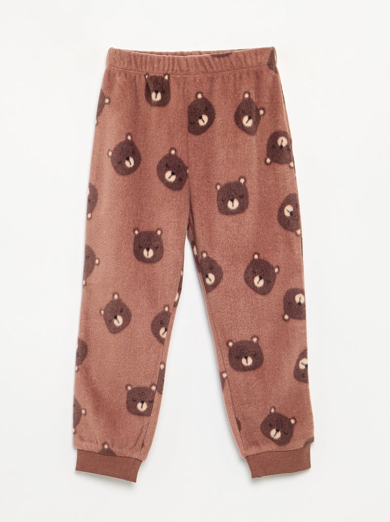 Pijama de 2 piezas de forro polar Marron - Kiabi