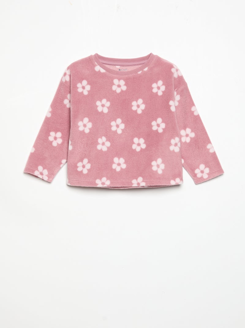 Pijama de 2 piezas de forro polar Rosa - Kiabi